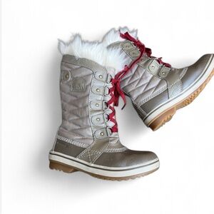 Sorel NY2419-297 Girls Brown Tofino Waterproof Faux Fur Cuff Boot Sz 1